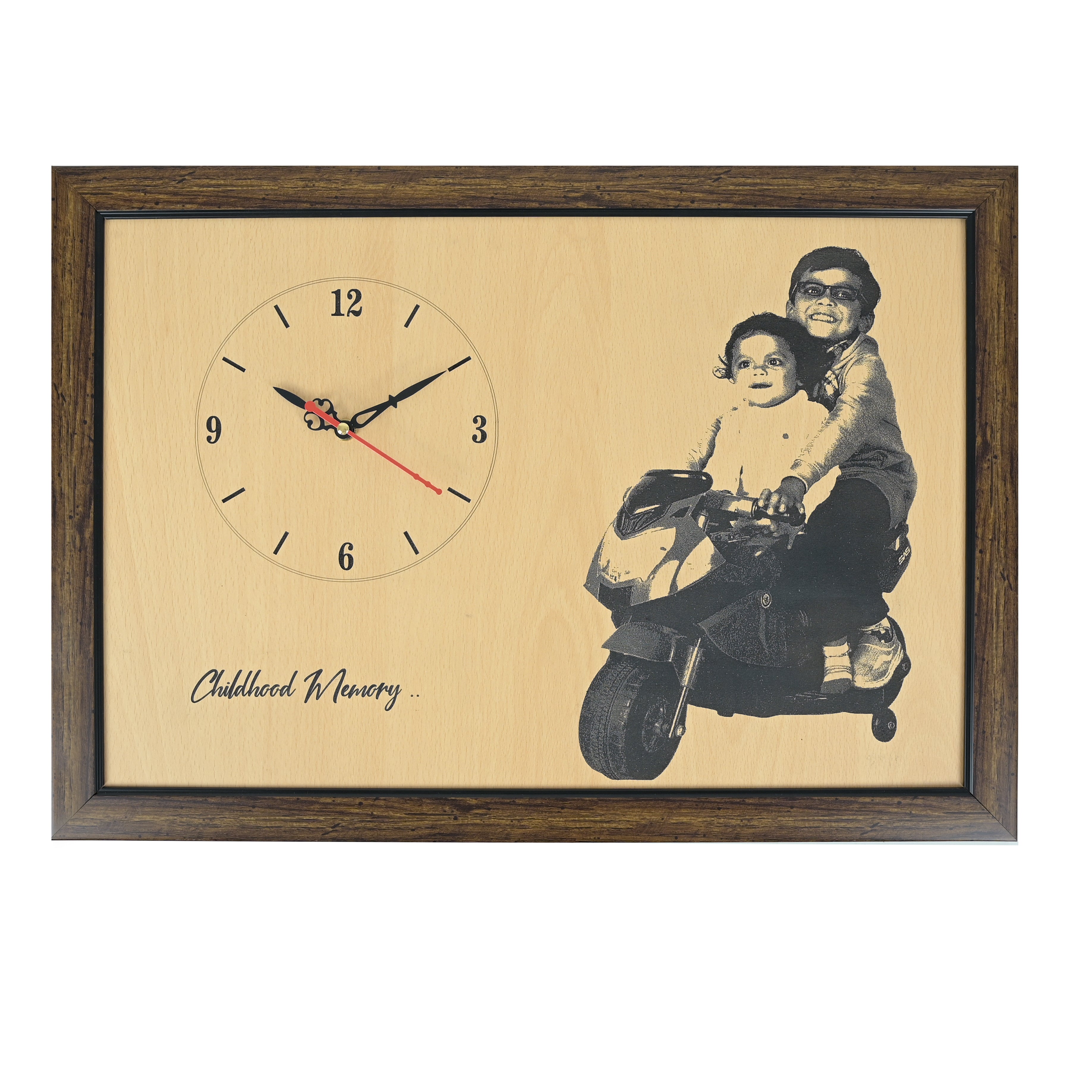 Plastic Brown Wall Hanging Photo Frame Clock, For Gift, Size: 12x12 inch at  Rs 195/piece in Rourkela